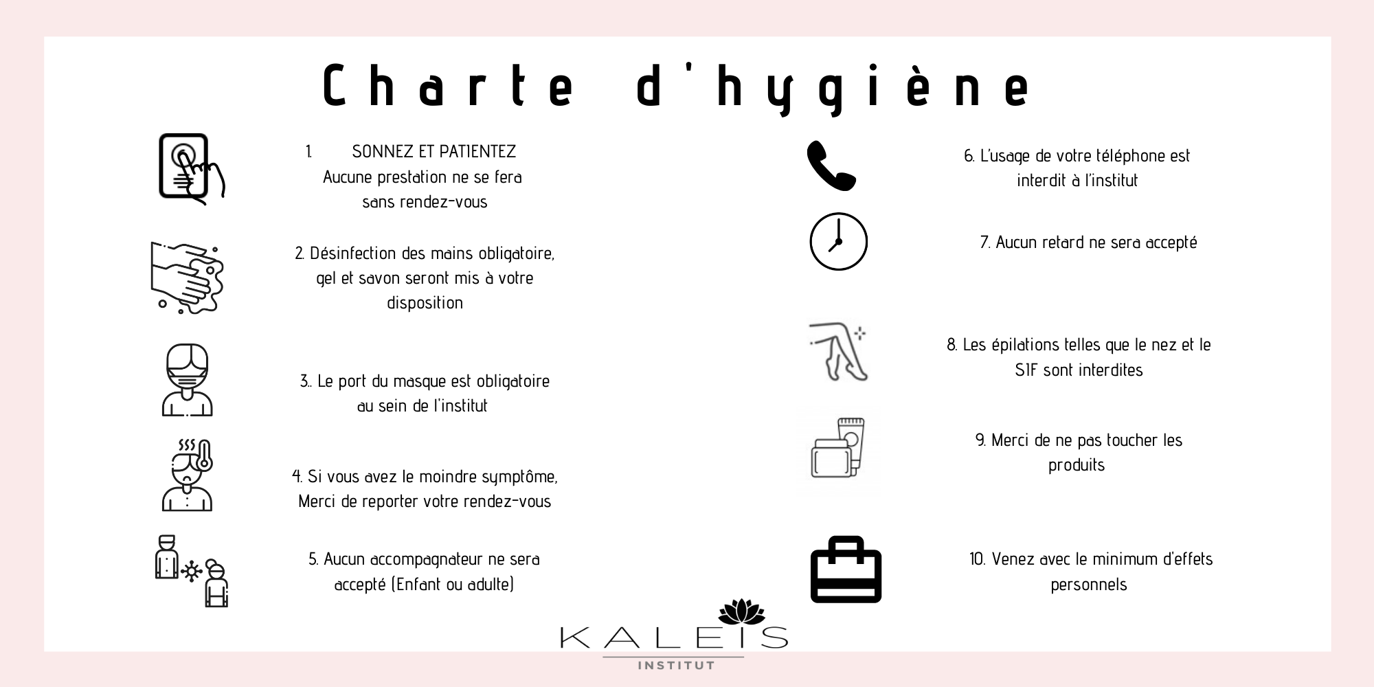 Protocole D'hygiène | Kaleis Institut